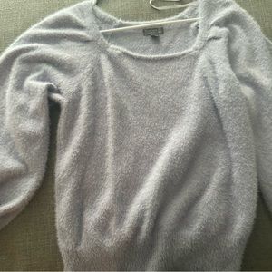 Long sleeve fuzzy light purple shirt